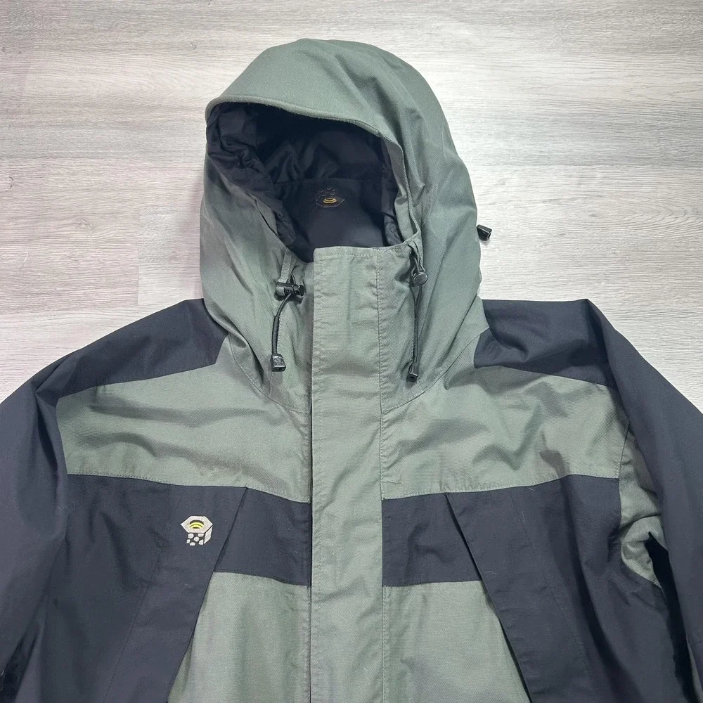 Mountain Hardwear Ski Jacket Mens Medium Green Hooded Full Zip Conduit Shell